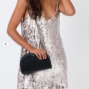 Princess Polly Silver Sequin Dress